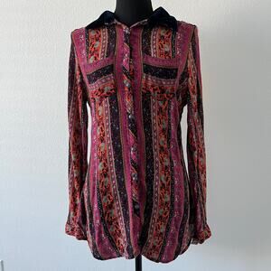 Aratta Silent Journey Shirt Embroidered Womens See Measurements Flaws Read